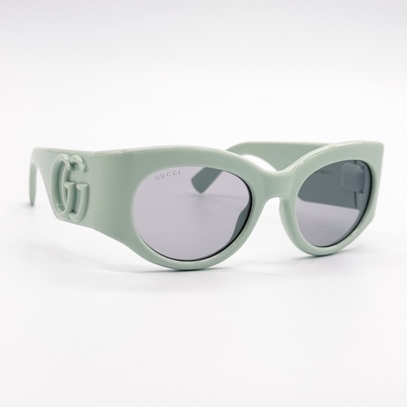 NEW GUCCI GG1544S 003 OVAL GREEN GREY WOMEN SUNGLASSES GUCCI - Picture 5 of 11
